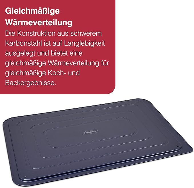 Zyliss E980192 Non-Stick Baking Sheet | Carbon Steel | Dark Blue | Baking Tin/Bakeware/Roasting |