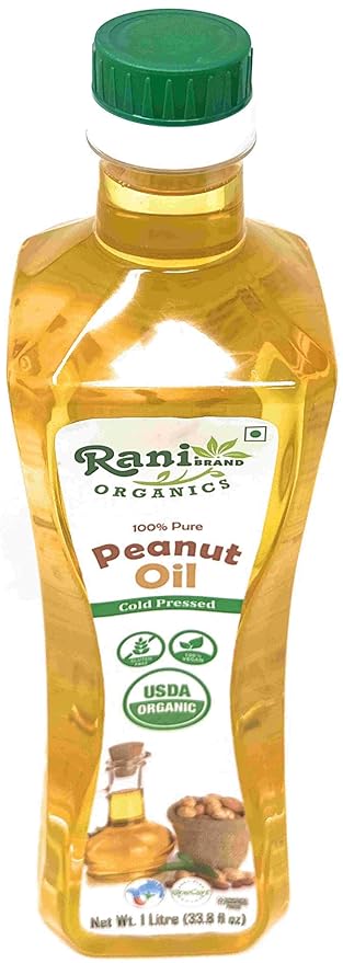 Rani Organic Peanut Oil 33.8 Ounce (1 Liter) Cold Pressed | 100% Natural | NON-GMO | Kosher | Vegan
