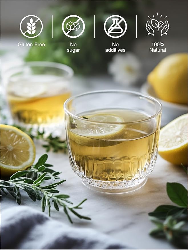 TeeLux Lemon Ginger Herbal Tea, Refreshing Lemon with Spicy Ginger Root & Zesty Lemongrass
