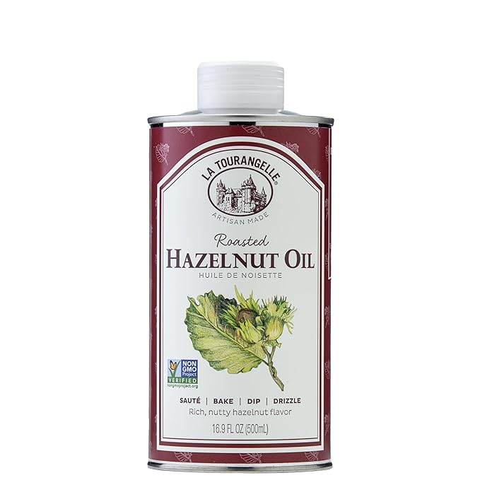 La Tourangelle Roasted Hazelnut Oil, High-Oleic Oil Great for Baking, Stir-Frying, and