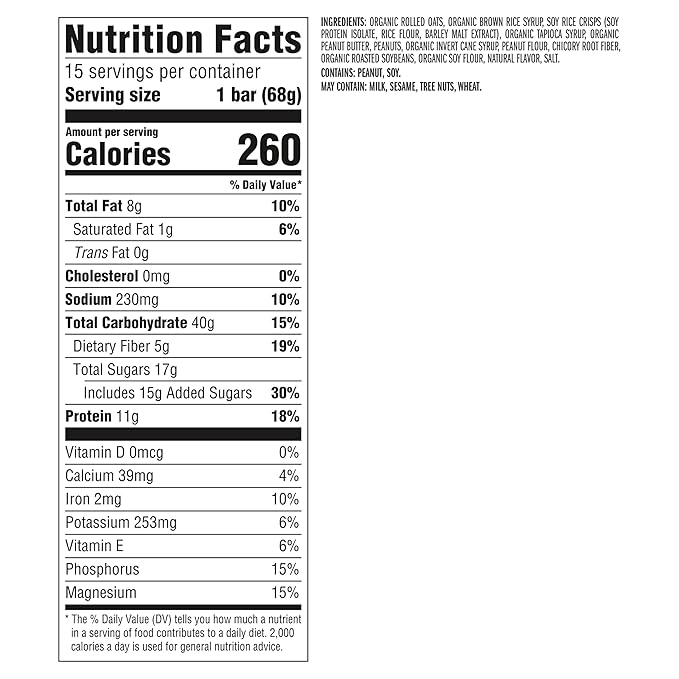 CLIF BAR - Protein Bars - Crunchy Peanut Butter - Made with Organic Oats - Energy Bars - Non-GMO