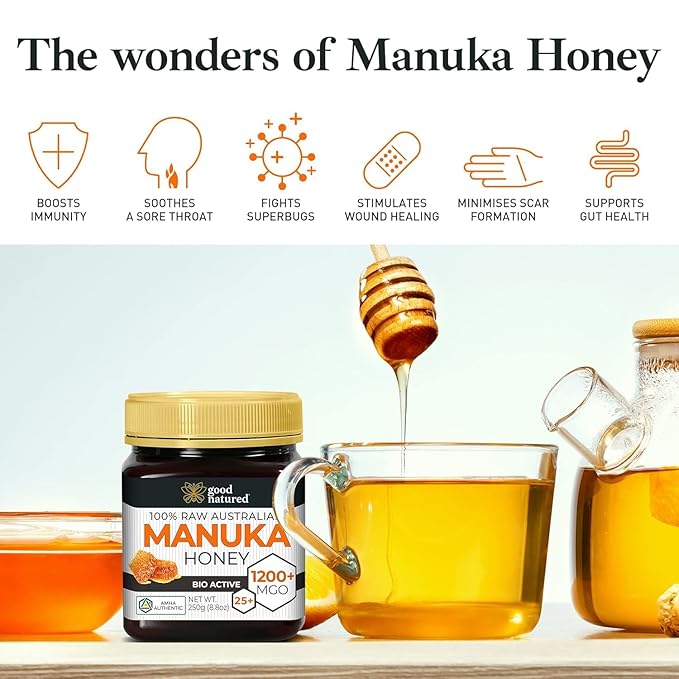 Good Natured Manuka Honey (MGO 1200+) - Highest Grade Raw Manuka Honey Medical Grade, Non-GMO