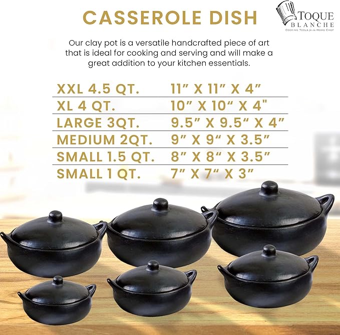 Authentic Chamba Casserole - Elegant Handmade Black Clay Cooking Pot with Cover - Perfect for