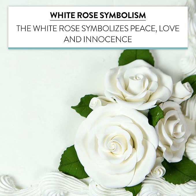 Global Sugar Art Exquisite Edble Rose & Leaf Sugar Cake Flowers Tray White, Unwired by Chef Alan
