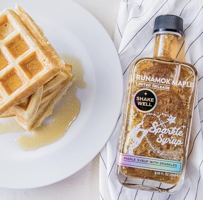Runamok Sparkle Syrup - Maple Syrup Infused with Edible Sparkles, Perfect Pancake Syrup, Fun