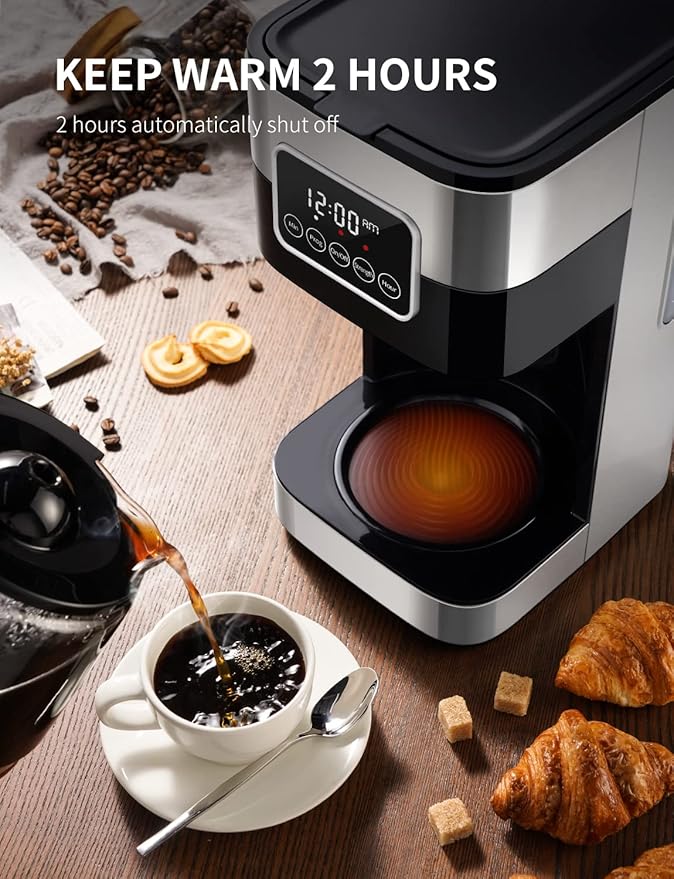 SHARDOR 10-Cup Programmable Coffee Maker, Regular & Strong Brew Drip Coffee Machine for Home and