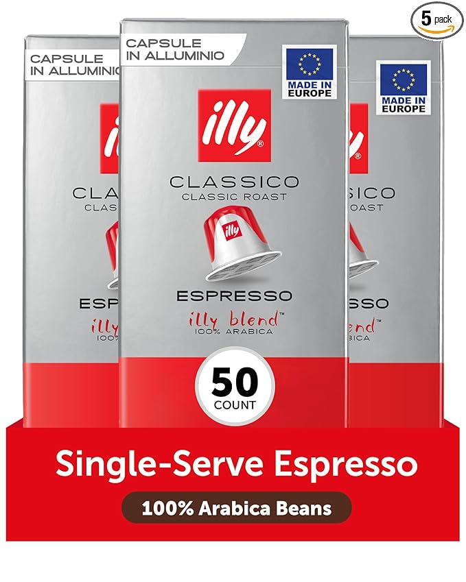 illy Aluminum Espresso Capsules - Compatible with Nespresso Machines - Classico Medium Roast