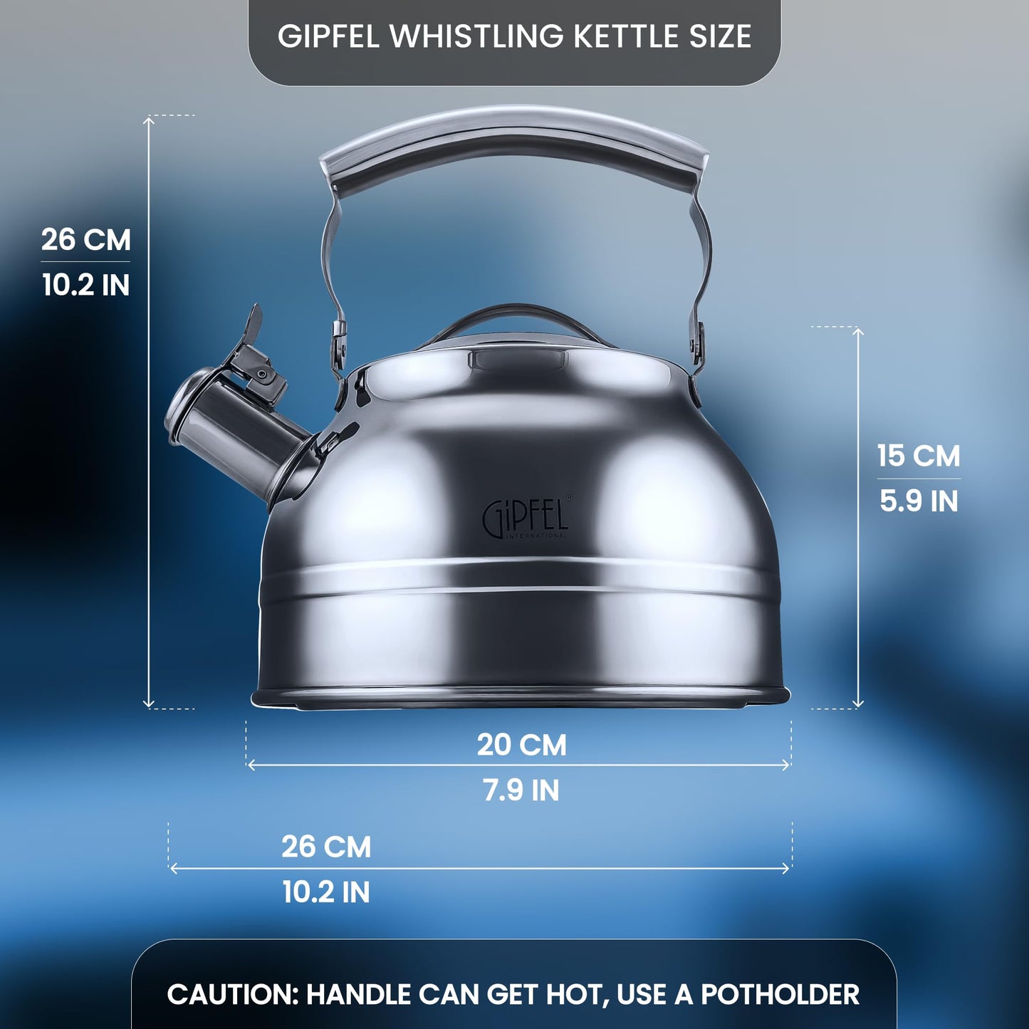 GIPFEL INTERNATIONAL Whistling Tea Kettle Stovetop - Food Grade Stainless Steel Teapot for Stove