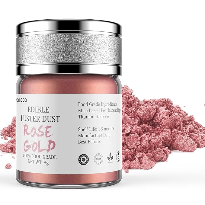 Nomeca Edible Luster Dust, 8 Grams Food Grade Shimmer Gold Cake Dust Metallic Food Coloring Powder