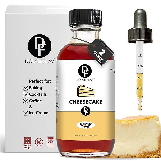 Dolce Flav Cheesecake Extract ??2 Ounce Water-Soluble Kosher, Sugar-Free, Concentrated Creamy