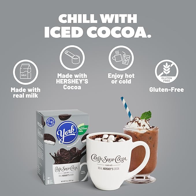 Candy Shop Cocoa YORK Peppermint Pattie Cocoa Mix Hot Chocolate Make Hot or Iced Cocoa Made With