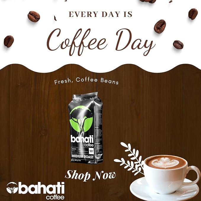 Kenya AA Grade Roasted Arabica Coffee Beans from Kenyan Highlands - 100% Pure Arabica Coffee