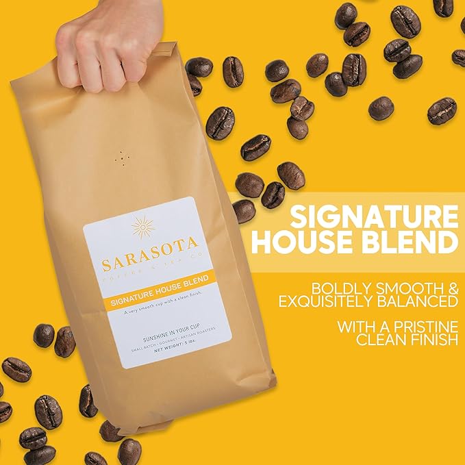 Sarasota Coffee Whole Bean Signature House Breakfast Blend | Medium Roast Gourmet Coffee Beans |