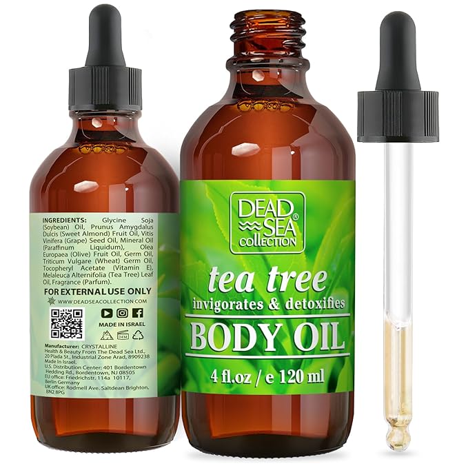 Dead Sea Collection Body Oil with Tea Tree-Dry Skin Moisturizer and Hydrating Massage - Nourishing