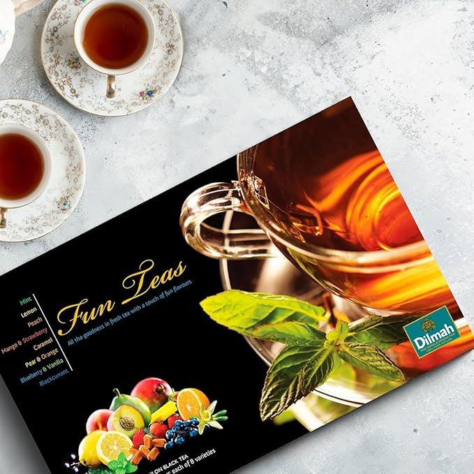 Dilmah Fun Teas Variety Gift Pack-8x10 Individually Wrapped Tea Bags. (Pack of 1), Gift of Tea,Fun