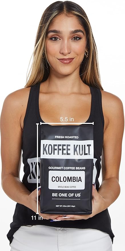 Koffee Kult Colombian Medium Roast Coffee Beans 100% Single Origin Colombia Arabica Whole Bean