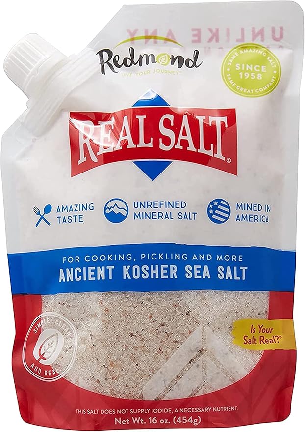 REDMOND Real Kosher Salt, 16 Ounce Pouch (3 Pack)