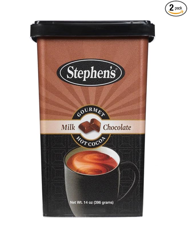Stephen's Gourmet Milk Chocolate Hot Cocoa Powder Mix, 14 oz (Pack of 2) - Add Water or Milk