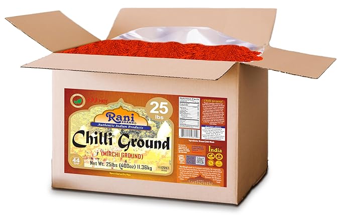 Rani Chilli Powder (Mirchi) Ground Indian Spice 400oz (25lbs) 11.36kg Bulk Box ~ All Natural |