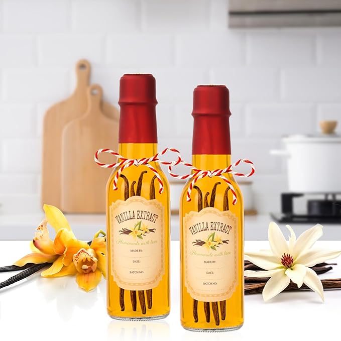 DHSBTLS 12 PCS 5 oz Vanilla Extract Bottles 150 ml Hot Sauce Glass Bottle with Leak Proof Screw