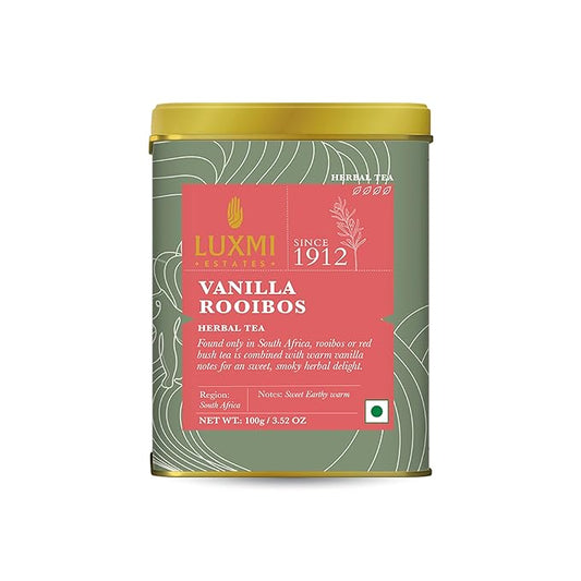 Luxmi Estates - Rooibos Vanilla - Organic Rooibos Tea with Natural Vanilla Extract - Loose Leaf