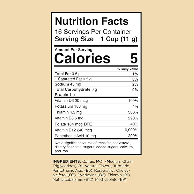 Genius Vanilla Keto Coffee Pods by VitaCup w/MCT Oil, Turmeric, B Vitamins, & D3 for Energy & Focus