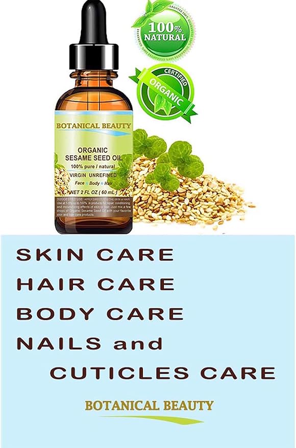 Organic SESAME SEED OIL 100% Pure Natural Virgin Unrefined Undiluted Cold Pressed Carrier Oil for