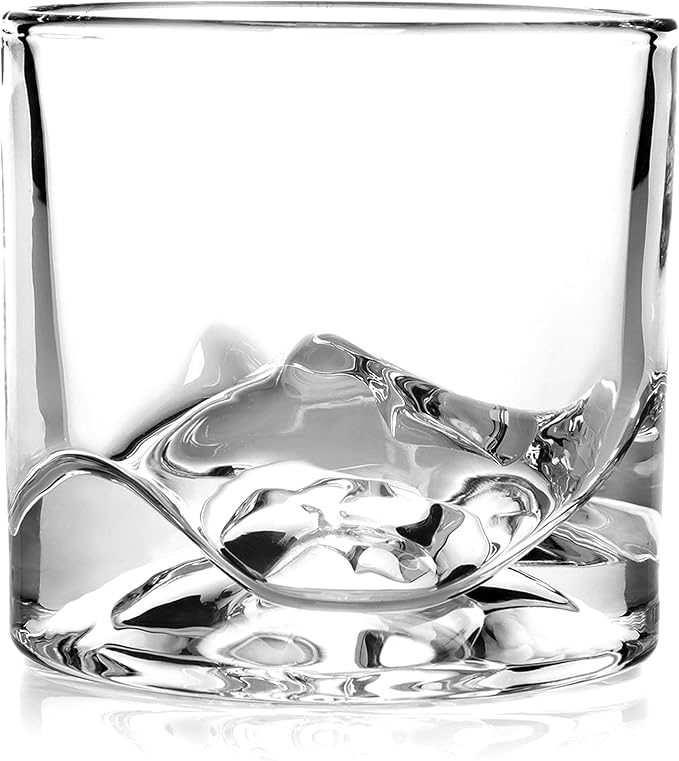 Denali Mountain Heavy Crystal Whiskey Glasses Gift Set of 2, Thick Freezable Bourbon Glass 1lb