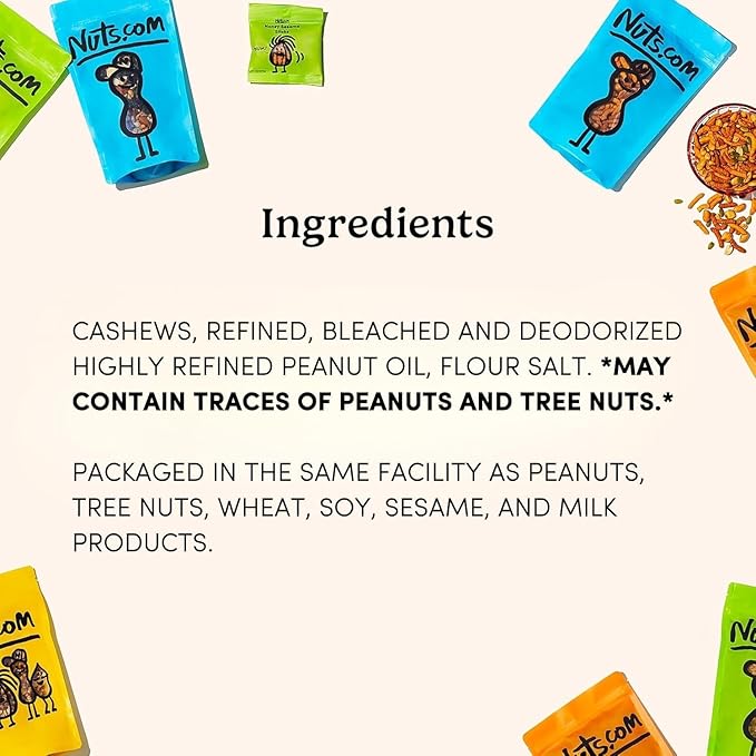 Nuts.com ??Roasted Cashews (Lightly Salted) ??Creamy & Savory Flavor, Healthy Snack for Adults &