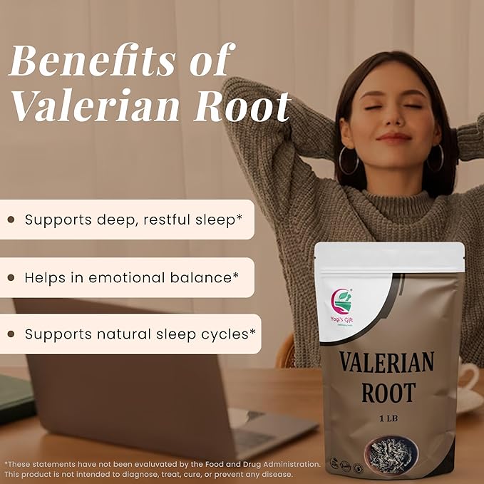 Valerian Root Whole 1 LB, 100% Natural & Pure, Perfect for Tea, Herbal Blends & Wellness Uses, 1 LB