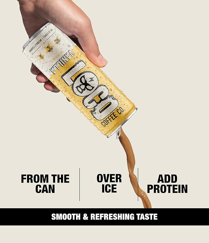 Loco Coffee Vanilla Latte 11 Ounce Can, 12 Count | Zero Sugar, 200mg Caffeine | Gluten Free and