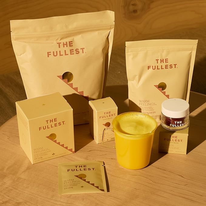 THE FULLEST - Warm Feelings 10-Single Serving Saffron Latte Sachets - Saffron, Cardamom, and