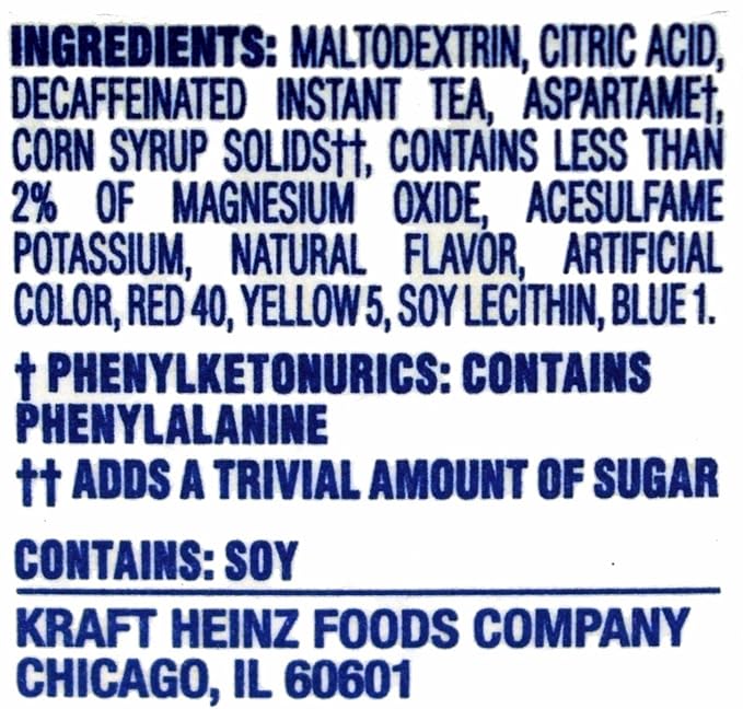 Crystal Light Lemon Decaf Iced Tea Natural Flavor Drink Mix, 12-Quart Canister (Pack of 4)