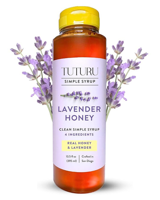 Lavender Honey Simple Syrup for Coffee, Cocktails, Tea, Matcha - Clean Simple Syrup with Real