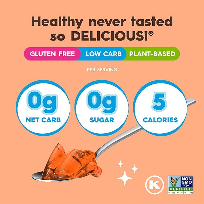 Simply Desserts Sugar-Free Orange Jel, 6-Pack - Vegan Dessert, Keto Snacks, Diabetic Friendly &