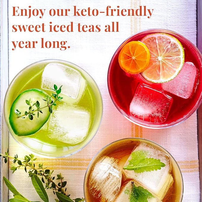 The Republic of Tea Keto-Friendly Sweet Black Tea and Lemonade Iced Tea - 8 Quart-Sized Pouches