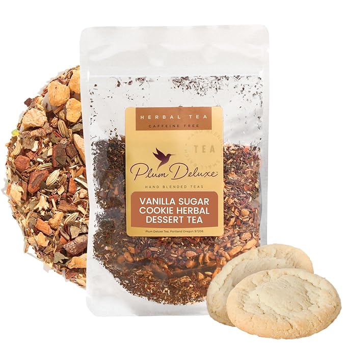 Vanilla Sugar Cookie Herbal Tea – Caffeine-Free Loose Leaf Blend with Rooibos, Vanilla and Cinnamon