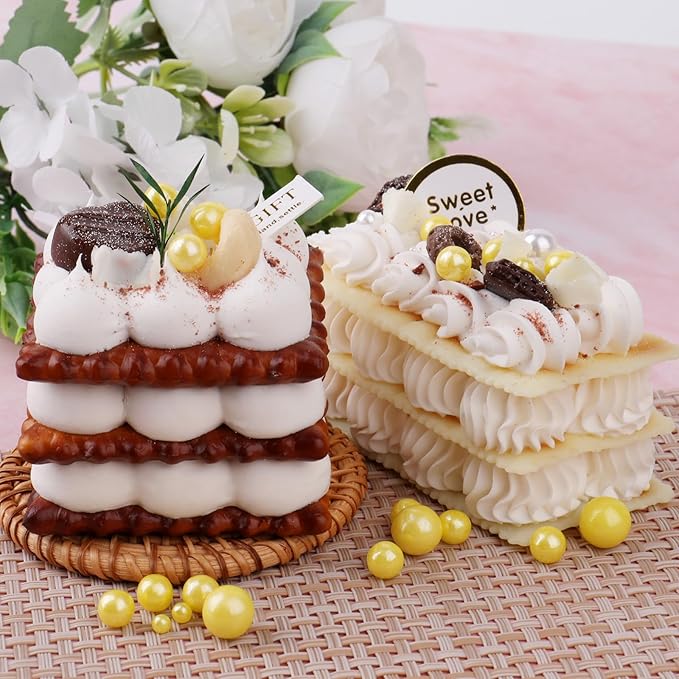 Yellow Edible Pearls for Cake Decorating, 6 Sizes Mix Sugar Sprinkles Cupcake Topping Cake