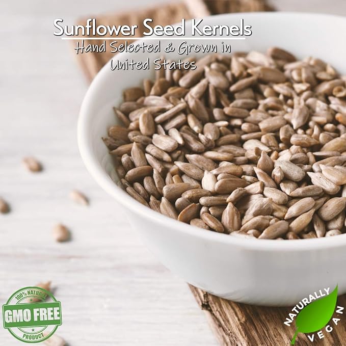 Lightly Sea Salted Sunflower Seed Kernels by Gerbs - 2 LBS - Top 11 Food Allergen Free & Non GMO
