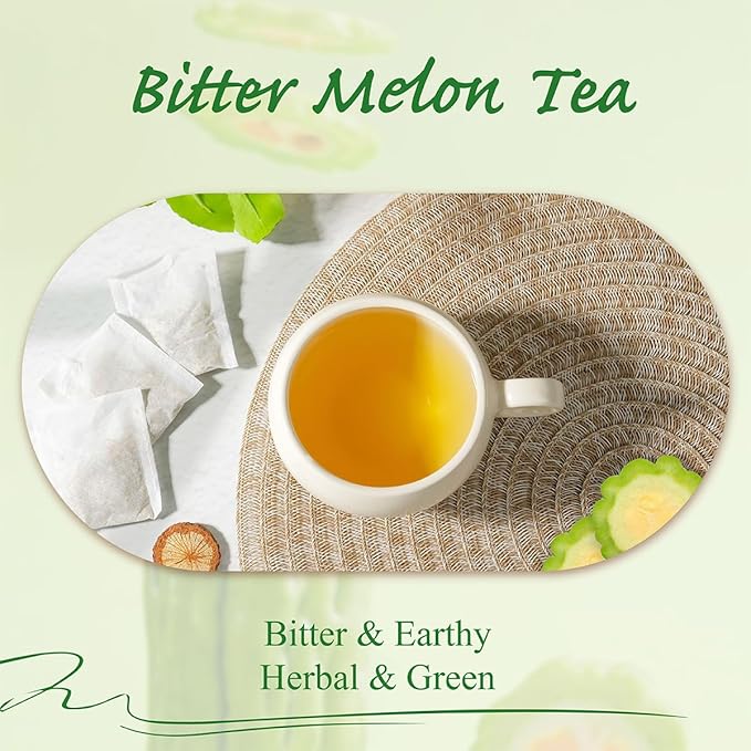 WT WEETEE Bitter Melon Tea Bags, Zero Sugar Tea, 100 Count Made with 100% Pure Natural Bitter