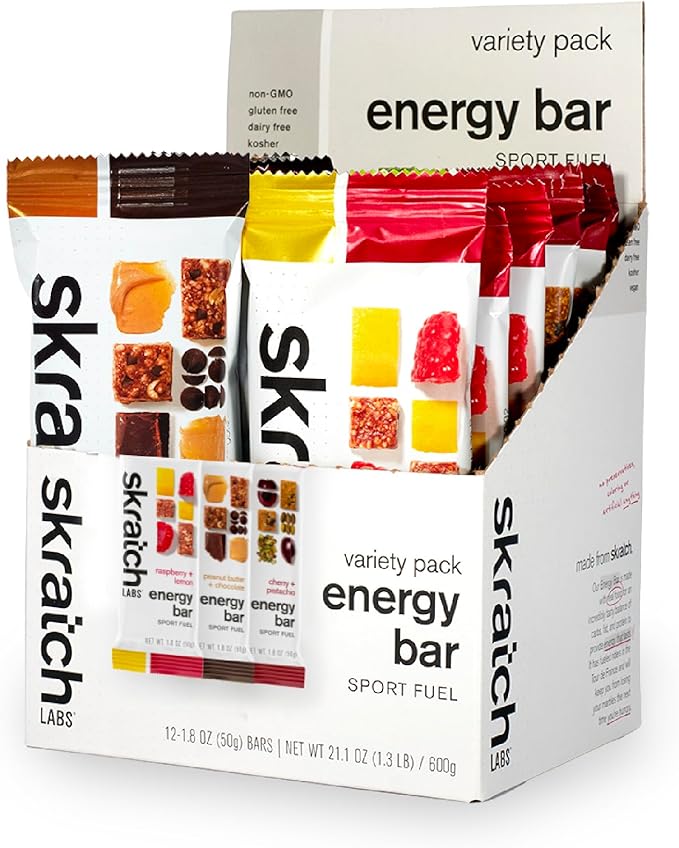 Skratch Labs Energy Bar | Variety Pack (12 Pack) | Plant Based Healthy Snack | Low Sugar, Plant