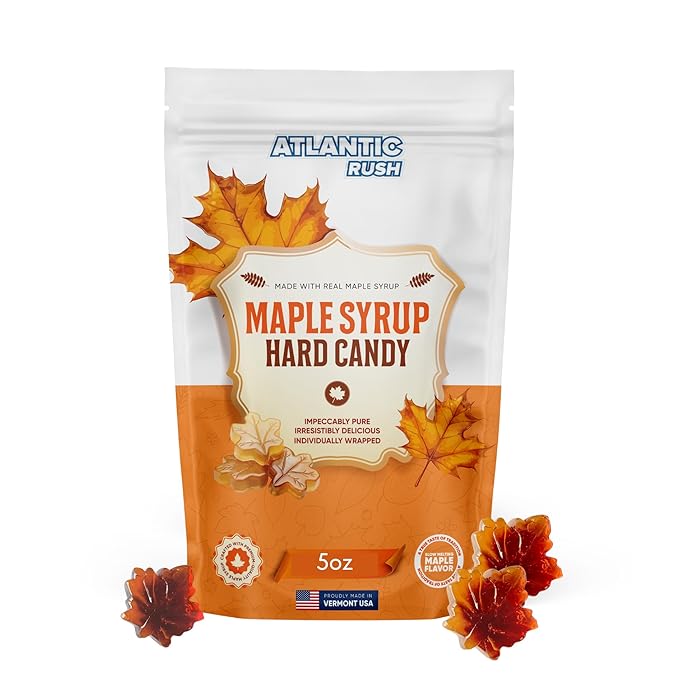 Real Maple Syrup Leaf Drop Candy -Maple Drop Hard Candy- 5oz Bag Maple Syrup Candies - Maple Sugar