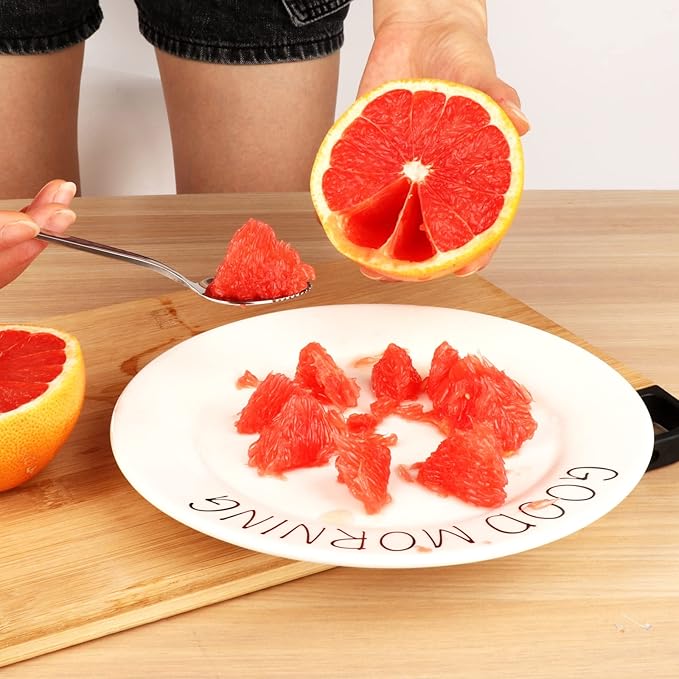5 PCS Grapefruit Spoons, Stainless Steel Grapefruit Spoon Utensil Set, Serrated Edge & Thick Gauge