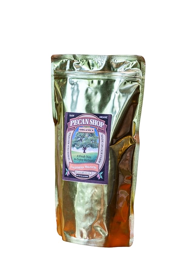 Pecan Shop Sprouted Raw Organic California Walnuts, Light Redmond Sea Salt Family Recipe