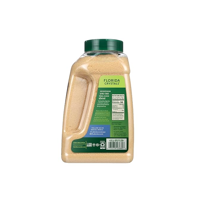 Florida Crystals Raw Cane Sugar, 48 oz (3 lb) Jug (Pack of 2)
