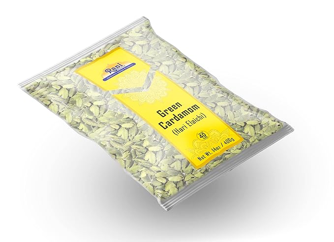 Rani Green Cardamom Pods Spice (Hari Elachi) 14oz (400g) ~ All Natural | Vegan | Gluten Friendly |