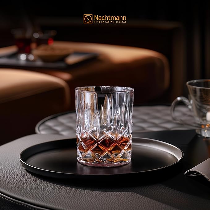 Nachtmann Noblesse 3-Piece Crystal Whiskey Set - 25oz Decanter with Stopper & 10.4oz Tumblers