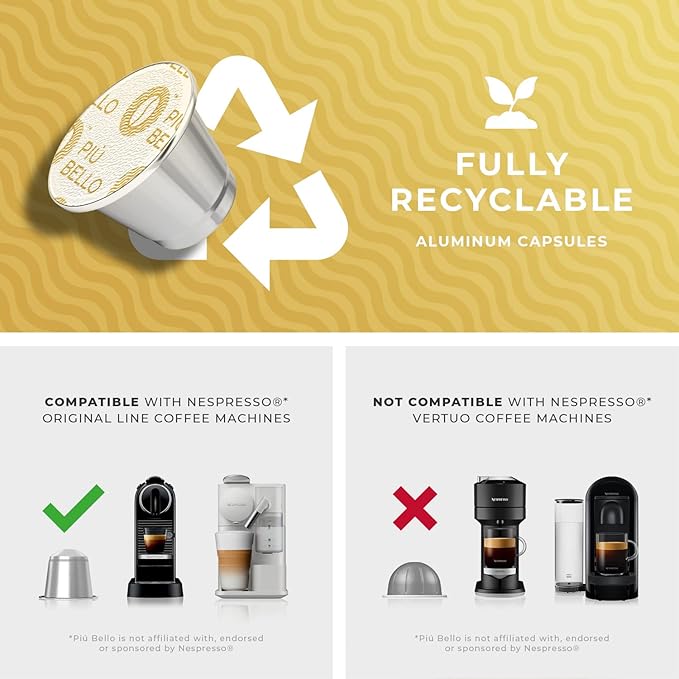 Piu Bello Espresso Estremo Coffee Pods – Espresso Coffee Pods for Nespresso Original Machines