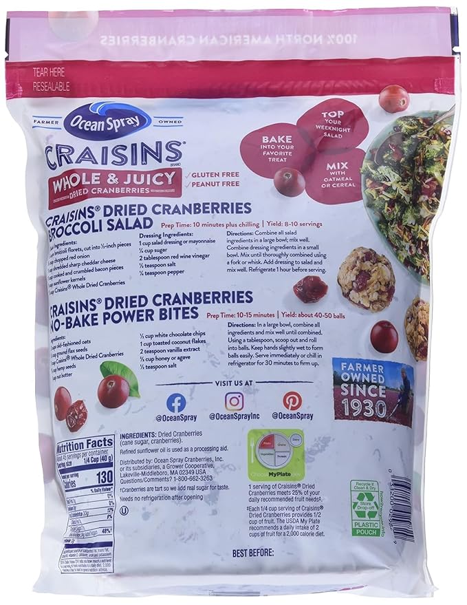 Ocean Spray Craisins Cranberry, 64 Oz