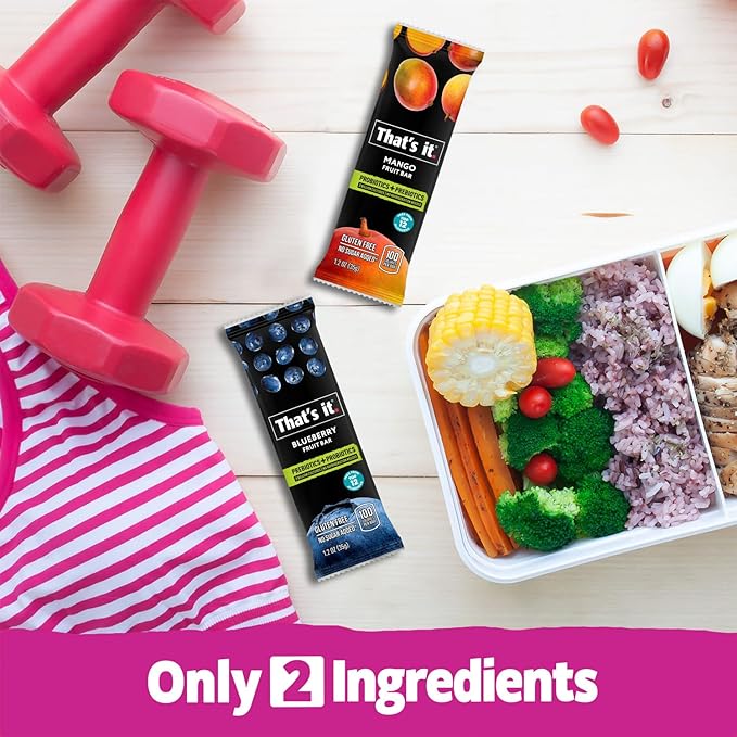 That's it. Probiotic Fruit Bar Variety Pack, Mango & Blueberry Flavors, Just Real Fruit +